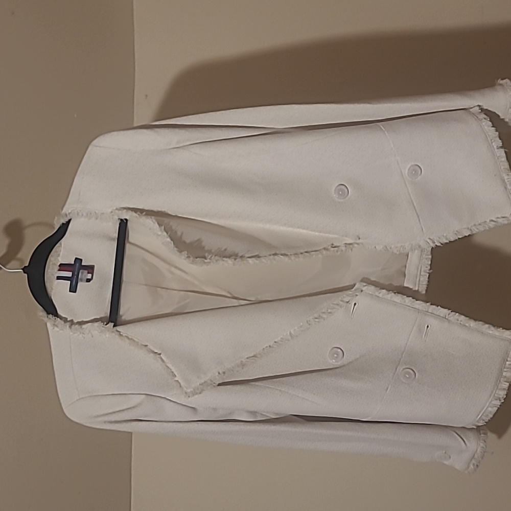 Tommy Hilfiger sz 10 off white fringe blazer NWT